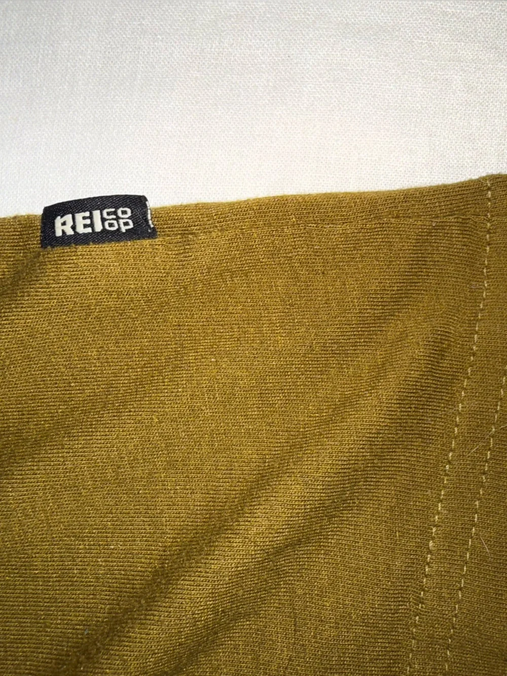 REI Co-op Olive Green Graphic T‑Shirt with Orange Mountain Print